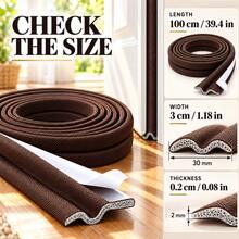 Self-Adhesive Door Bottom Seal Strip, Soundproof Dustproof Windproof Door Brush, Indoor/Outdoor Door Gap Light Blocker - A - View 6