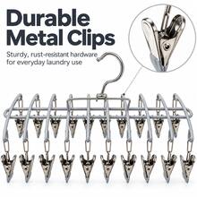 20 Clips Sock Drying Rack, Heavy Duty Laundry Drying Rack, Space-Saving Hanging Drying Rack For Socks Underwear, Suitable For Balcony, Bathroom, Laundry Room, Versatile Practical Household Laundry Organizer, Strong And Sturdy Hanging Airer - Multicolor - View 4