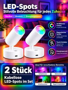 3/2/1 wiederaufladbare LED-Minispotlights mit 3 Farbtemperaturen und verschiedenen Farbmodi, als wandmontierte Innenbeleuchtung einsetzbar, für fokussierte dekorative Beleuchtung von Gemälden, Dekorationsartikeln und Kunstwerken, mehrfach verstellbarer Fokusstrahl, geeignet für Zuhause, Ausstellungsräume und Zimmerpflanzen - Stern - Übersicht 18