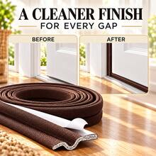 Self-Adhesive Door Bottom Seal Strip, Soundproof Dustproof Windproof Door Brush, Indoor/Outdoor Door Gap Light Blocker - A - View 2
