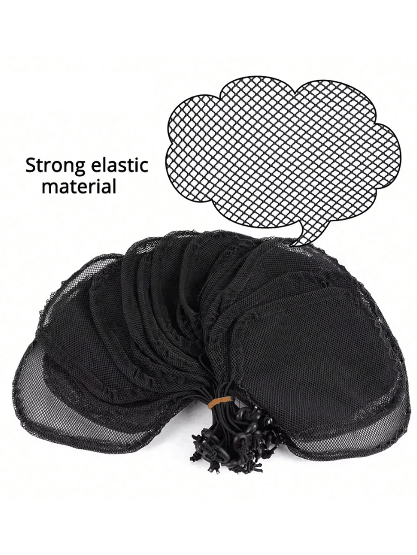 Elastic Hair Bun Net, Ponytail Hair Net, Women's Hair Styling Tool, Ponytail Bun Wig Cap Hair Net, Mesh Wig Cap Hair Net, Stretchable Ponytail Hair Net Cover, Suitable For Claw Clip Hairstyles, Buns, Y2K Style, Christmas Gift - Black - View 1