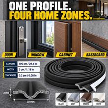 Self-Adhesive PVC Door Bottom Seal Strip, Multi-Color Door Brush, Suitable For 10-30mm Door Gap, Blocks Cold Air, Insects And Light, Door Bottom Gap Sealing Strip - A - View 5