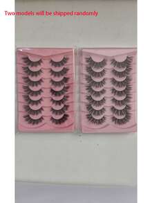 1 Box 7 Pairs Cartoon Lightweight Natural Moist False Eyelashes With Mink-Like Effect, Transparent Band, Y2K Style, 20mm 3D Fluffy Long Cat Eye Natural And Dramatic Eyelash Extensions Makeup Tool - A - View 8