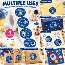 500pcs Space Astronaut Thank You Graffiti Roll Stickers, 1 Inch Round ...