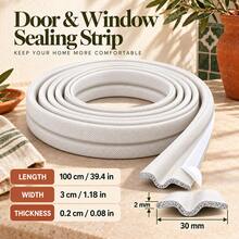 Cuttable Self Adhesive Door Bottom Seal Strip, Door Sweep Weather Stripping, Soundproof Draft Blocking, Fits 10-30mm Door Gap, Multiple Colors Available - C - View 11