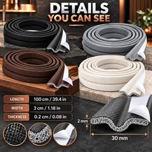 Self-Adhesive Door Bottom Seal Strip, Door Gap Sealing Strip, Windproof, Dustproof, Noise-Reducing, Light-Blocking, Flexible PVC Door Seal Strip - B - View 6