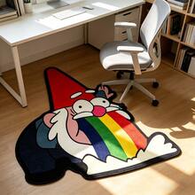 1pc Cute Cartoon Gnome Rainbow Shaped Area Rug, Soft Fluffy Non-Slip Floor Mat, Suitable For Decorative Rug, Bedroom Decor, Small Rug, Carpet, Home Decor, Living Room Rug, Living Room Small Rug, Bedroom Rug, Living Room Home Decor, Outdoor Rug, Washable Rug, Children's Room Home Decor, Birthday And Holiday Gift - Multicolor - View 4