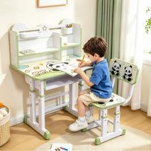 Kids' Desk And Chair Set With Adjustable Shelves - Green - View 1