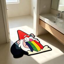 1pc Cute Cartoon Gnome Rainbow Shaped Area Rug, Soft Fluffy Non-Slip Floor Mat, Suitable For Decorative Rug, Bedroom Decor, Small Rug, Carpet, Home Decor, Living Room Rug, Living Room Small Rug, Bedroom Rug, Living Room Home Decor, Outdoor Rug, Washable Rug, Children's Room Home Decor, Birthday And Holiday Gift - Multicolor - View 2