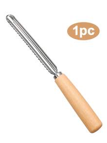 4pcs/Stainless Steel Apple Corer And Fruit Vegetable Corer, Multi-Function Serrated Coring Tool With Wooden Handle, Pear Corer, Zucchini Cucumber Hollower, Bell Pepper Deseeder, Easy-To-Use Home Cooking Kitchen Gadget - Multicolor - View 13