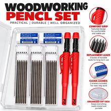 Woodworking Mechanical Pencil Gift Set, Carpenter Pencils, Refillable Deep Hole Marking Pencils With Built-In Sharpeners And Storage Box, For Carpentry, Construction, Drawing And DIY Projects - Multiple Styles - View 3