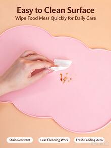 1pc Cloud Silicone Pet Placemat, Waterproof Non-Slip Pet Feeding Mat With Raised Edge, Spill Resistant Easy Wipe Clean Bowl Mat For Dogs And Cats - Multicolor - View 3