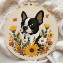1PC 20*20cm/7.9*7.9in,Cartoon Animals Embroidery Kit, DIY Handmade Embroidery Set For Adult Beginners, Home Gift, Women's Sewing Gift, Including User Manual, Printed Pattern Fabric, Embroidery Frame, Needle And Thread. - 20*20cm/7.9*7.9in - View 14