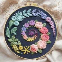 1PC 20*20cm/7.9*7.9in,Insects In The Night Sky Embroidery Kit, DIY Handmade Embroidery Set For Adult Beginners, Home Gift, Women's Sewing Gift, Including User Manual, Printed Pattern Fabric, Embroidery Frame, Needle And Thread. - 20*20cm/7.9*7.9in - View 7