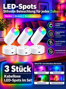 3/2/1 wiederaufladbare LED-Minispotlights mit 3 Farbtemperaturen und verschiedenen Farbmodi, als wandmontierte Innenbeleuchtung einsetzbar, für fokussierte dekorative Beleuchtung von Gemälden, Dekorationsartikeln und Kunstwerken, mehrfach verstellbarer Fokusstrahl, geeignet für Zuhause, Ausstellungsräume und Zimmerpflanzen - Stern - Übersicht 16