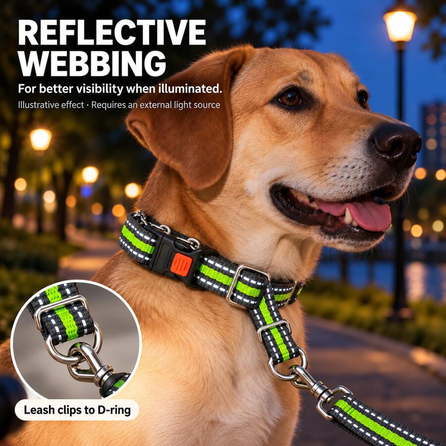Fluorescent Green Reflective Double-Layer Nylon Webbing Spiked Iron ...