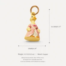 1pc Cute Assorted Fairy Tale 3D Animal Metal Pendant, Multi-Pattern Gold Tone Mini Garden Style Animal Pendant, Suitable For DIY Jewelry Making, Lead And Nickel Free, Perfect For Handmade Bracelet Crafting, Fantasy Couple Gift And Craft Projects - Multicolor - View 9