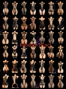 Random 10pcs Black Sheer Fishnet Bodysuit Lingerie Set, High Elasticity Comfortable Slimming Versatile Mesh Combination, Lightweight Skin-Friendly Elastic Fabric, Perfect For Valentine's Day, Anniversary And Romantic Nights - Multicolor - View 4