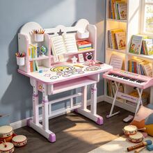 Kids' Desk And Chair Set With Adjustable Shelves - Pink - View 2