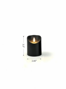 1/3pcs Black Flameless LED Pillar Candles, 3D Flickering Realistic Flame, Battery Operated Warm White Light Simulation Candles, Smokeless Electronic Candle Lights With Remote Control Timer, Suitable For Home, Bedroom, Wedding, Party, Christmas, Table Decor - Black - View 7