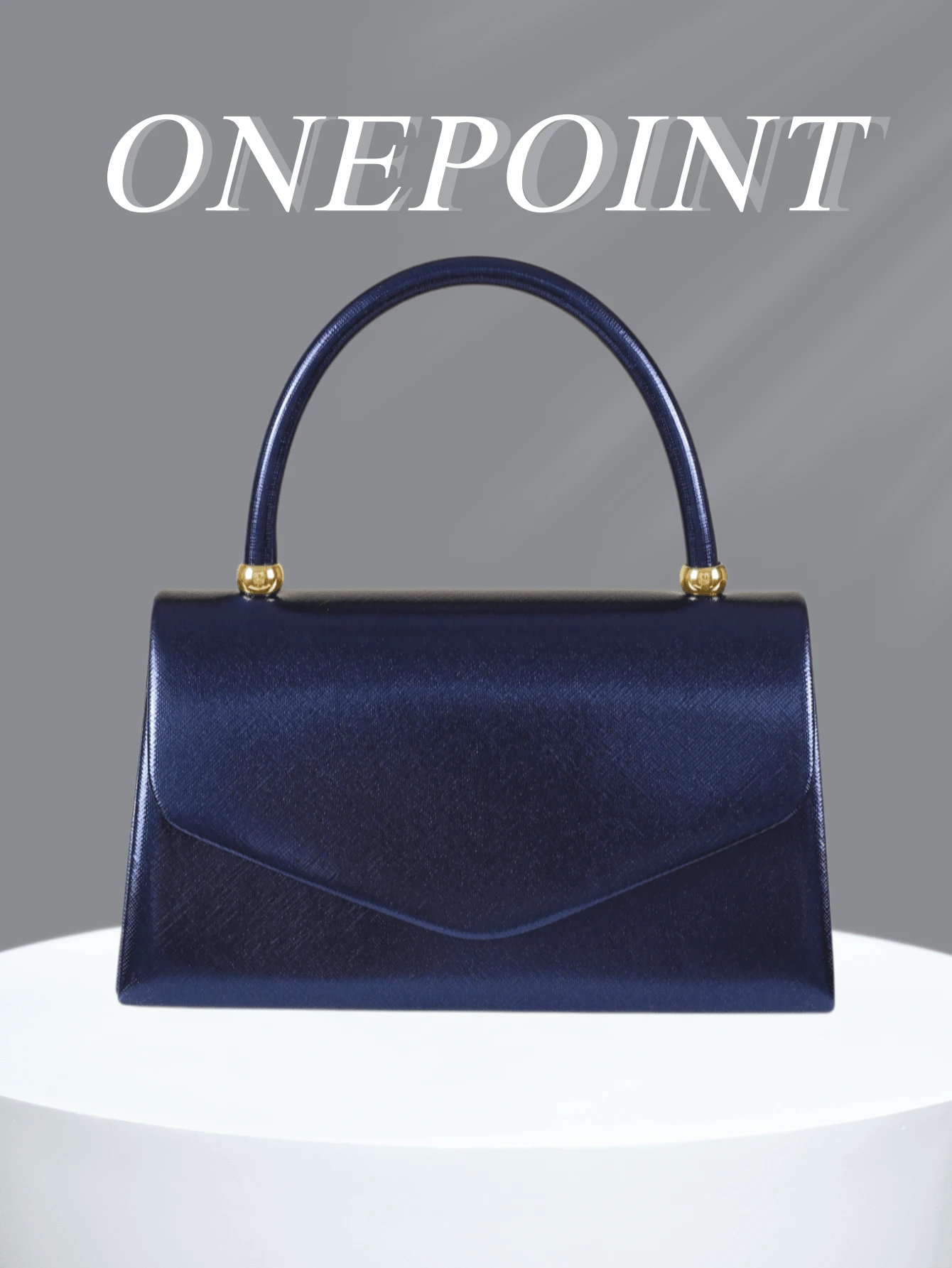 Vintage Deep Blue Cross-Hatch Handbag, Elegant Flap Clutch For Wedding ...