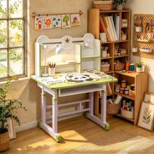 Kids' Desk And Chair Set With Adjustable Shelves - Green - View 2
