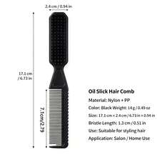 2pcs Multi-Function Fading Brush, Nylon Bristles, Men's Hair Styling Brush, Tool Scissor Cleaning Brush, Beard Brush - A - View 2