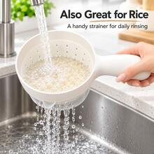 1pc Small Handheld Kitchen Colander Basket, Multi-Layer Fruit Washing Tool, Hanging Plastic Vegetable Basin, Draining Spoon, Creative Fruit Basket, Fruit Colander, Fruit Washer, Multi-Layer Vegetable Colander, Rice Strainer With Handle, Luxury Fruit Filtering Tray, Suitable For Washing Small Berries, Tomatoes And Grapes - Multicolor - View 2