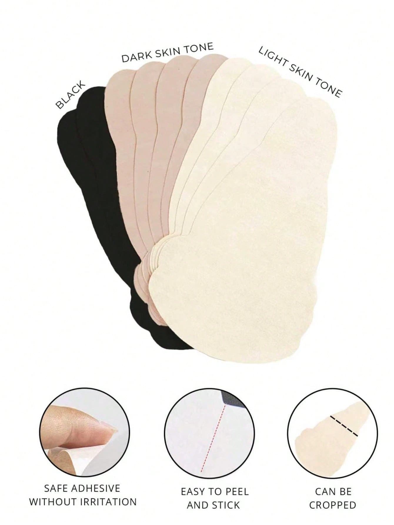 10pcs Non-Woven Fabric Gourd-Shaped Disposable Invisible Seamless Nipple Covers, Suitable For Camisole Dresses - Multicolor - View 1