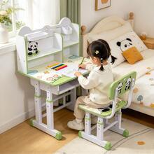 Kids' Desk And Chair Set With Adjustable Shelves - Green - View 6
