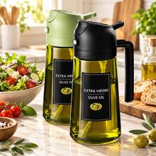 2-In-1 Olive Oil Dispenser Bottle With Spray And Pour Functions, Refillable Kitchen Oil Container With Handle For Cooking, Salad And BBQ - View 7