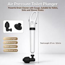 Air Pressure Toilet Plunger, Powerful Drain Cleaner With Gauge And Adapter For Toilet, Sink And Shower Drain - Toilet Plunger - View 6