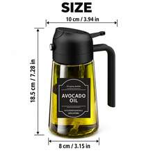 2-In-1 Olive Oil Dispenser Bottle With Spray And Pour Functions, Refillable Kitchen Oil Container With Handle For Cooking, Salad And BBQ - View 6