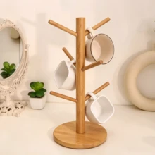 Tree-Shaped Mug Holder (1pc), Featuring Multi-Branch Hook Structure With Stable Round Base; Suitable For Kitchen Countertop, Can Be Used To Hang Coffee Cups And Tea Cups, Also Serves As A Storage And Display Rack For Desktop Water Cups. - Multiple Specifications - View 3