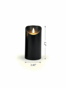 1/3pcs Black Flameless LED Pillar Candles, 3D Flickering Realistic Flame, Battery Operated Warm White Light Simulation Candles, Smokeless Electronic Candle Lights With Remote Control Timer, Suitable For Home, Bedroom, Wedding, Party, Christmas, Table Decor - Black - View 11
