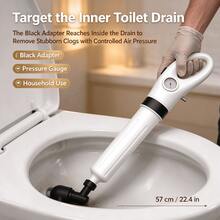 Air Pressure Toilet Plunger, Powerful Drain Cleaner With Gauge And Adapter For Toilet, Sink And Shower Drain - Toilet Plunger - View 4