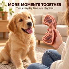 1pc Dog Chew Toy, Realistic Meat Shape, Toy For Relaxation, Entertainment & Stress Relief, Creative Teeth Cleaning Toy, Great Way To Keep Your Dog Entertained, No Batteries Required - Multicolor - View 5