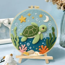 20x20cm/7.9x7.9 Inch DIY Needle Felting Starter Kit,Wool Felt,Cartoon Animals Theme Includes Instruction Manual,Embroidery Frame,Stamping Needle,Foam Padding,Wool And Felt,Handicraft Embroidery For Home Decoration,Suitable Gift For Special Occasions - Animals Theme - View 8