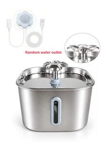 74.4oz/2.2L Automatic Pet Water Fountain/Water Dispenser Replacement Filter Cartridge Available Separately, Stainless Steel Cat Water Fountain With Window, Visible Water Level, USB Powered, With Replacement Filter Cartridge, Suitable For Small And Medium Cats And Dogs - Multicolor - View 11