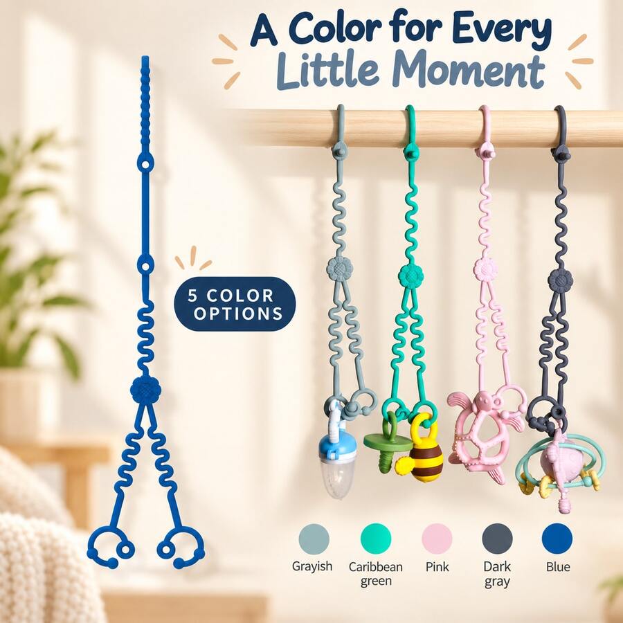 5pcs Silicone Lanyard Accessories, Dual-Head Multi-Function Adjustable Silicone Lanyard For Strollers, Outdoor Travel Supplies, Halloween, Christmas Gifts, Suitable For Strollers, High Chairs, Car Seats