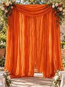 Orange Wrinkled Background Cloth 3/6pcs Set, Polyester Photography Backdrop, Wrinkled Texture, Reusable And Washable, Suitable For Halloween Party, Wedding, Birthday, Event Decoration And Home Wall Hanging - Multicolor - View 3