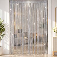 1 bộ rèm cửa lụa bạc bóng sang trọng 1*2m - Trang trí treo trần đám cưới có tua rua bóng với thiết kế vách ngăn tuyến tính - Phông nền đám cưới thanh lịch, rủ mềm mại, trang trí phòng và nhà, dễ lắp đặt - Màu bạc - Xem 12