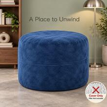 3FT-Soft Plush Bean Bag Chair Cover, Solid Color Round Floor Seat Cover With Zipper, Cozy Polar Fleece For Living Room & Bedroom, Cover Only, Filler Not Included - View 12