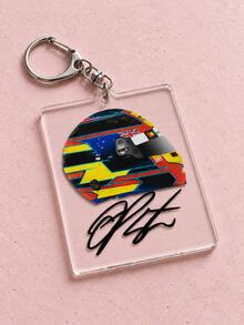 1/8pcs F1 Racing Driver Helmet Signature Acrylic Keychain, F1 Racing Style, Sainz/Verstappen/Piastri/Antonelli/Russell/Alonso, Ideal Gift For F1 Racing Fan Boyfriend/Friend, Car Key Ring Accessory, Backpack Charm, Bag Pendant - Multicolor - View 13