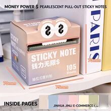 105 Pieces Per Box Cute Monster Pull-Out Pearlescent Sticky Notes, Full Adhesive Transparent Sticky Tabs, Tearable Self-Stick Memo Notes For Students, Office, Annotation, Planner - Multi-color - View 18