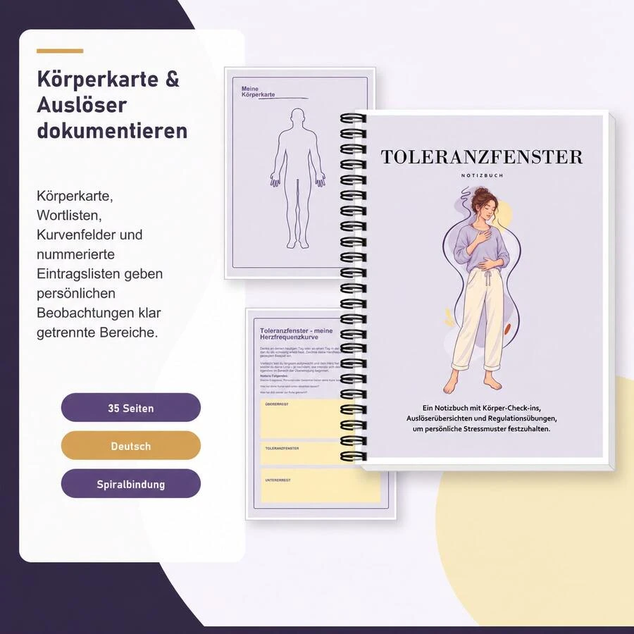 German Window Of Tolerance Journal For Adults, Spiral Bound Notebook ...