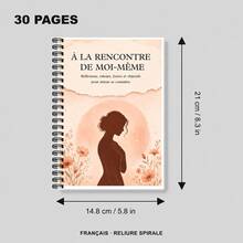 French Self Discovery Journal For Women, Spiral Bound Notebook With Guided Prompts, Values And Strengths Activities, Gratitude, Goals And Habit Tracker - A5 - View 2