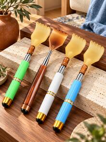 1PC Telescoping Back Scratcher, Extendable Handheld Back Scratcher With Comfortable Grip, Portable Long Handle Scratching Tool For Back, Neck & Body, Compact Personal Care Accessory For Home, Office & Travel, Practical Gift - Multiple Styles - View 1