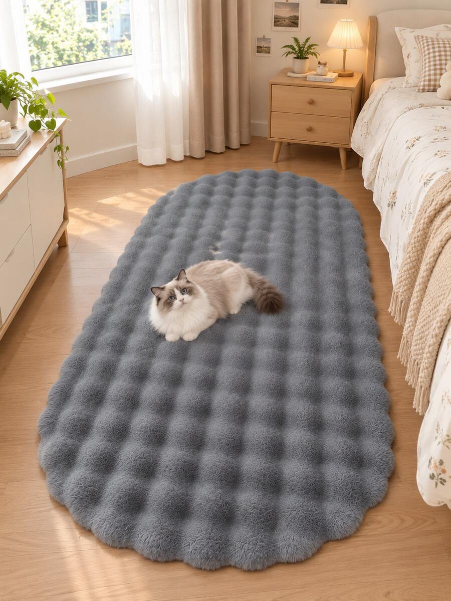 Thảm trải sàn oval màu xám mềm mịn lông xù, cho phòng ngủ, phòng khách, phòng học, văn phòng, thảm phòng ngủ lông xù, có thể giặt & chống trượt, thảm lông xù, thảm lông giả, thảm phòng khách, thảm phòng ngủ, thảm cạnh giường, thảm trang trí, trang trí phòng ngủ, trang trí nhà cửa, trang trí phòng, trang trí mùa đông - Xám - Xem 1
