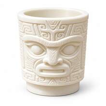 1pc Popular 3D Printed Mayan Mask Pen Holder, Ancient Style Face Pen Cup, Vintage Carved Desktop Stationery Organizer Box, Suitable For Office Home Decor Gift - View 4